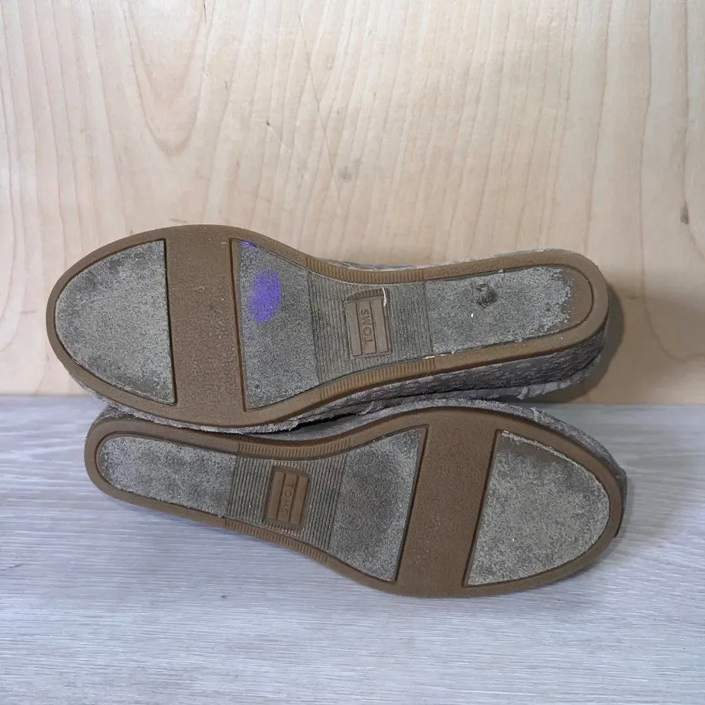 Toms Desert Taupe Moroccan‎ Wedge Booties Suede 380813 Woman's 7
